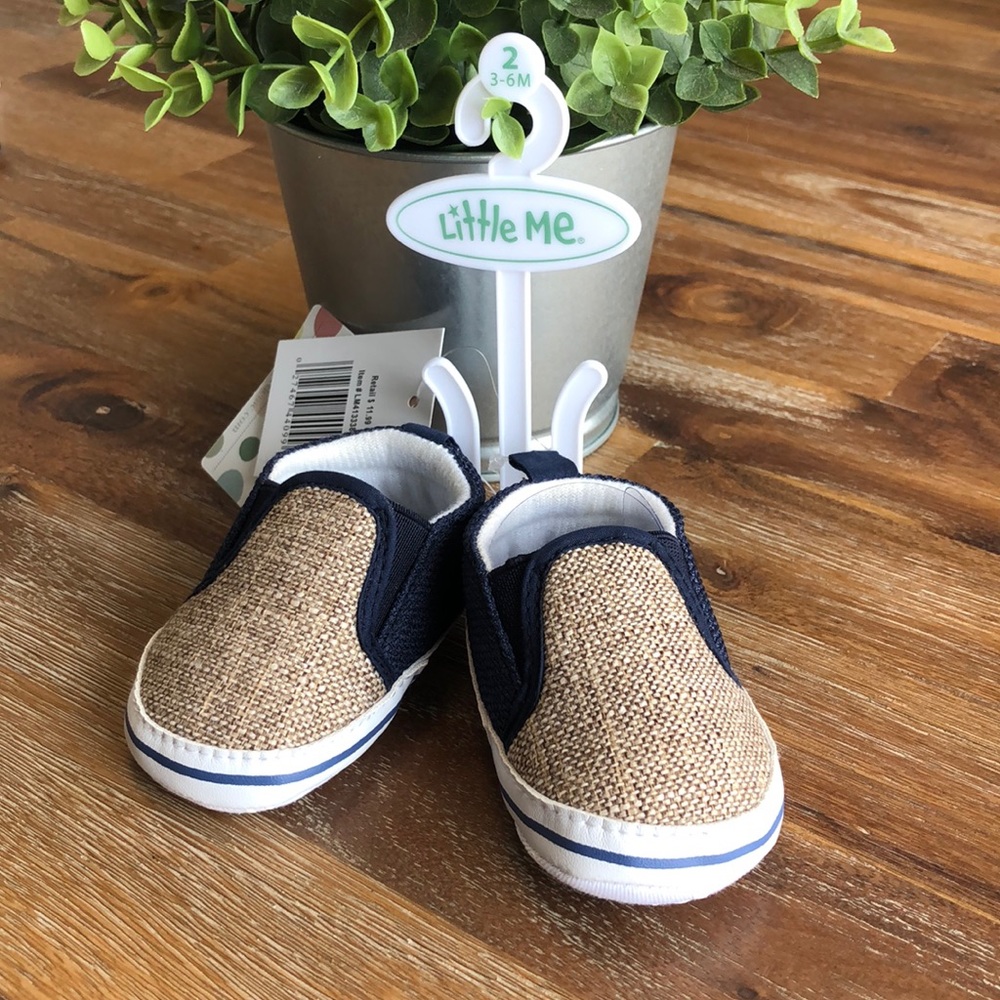 NWT! Little Me Boys Shoes. Size 2 (3-6 months).